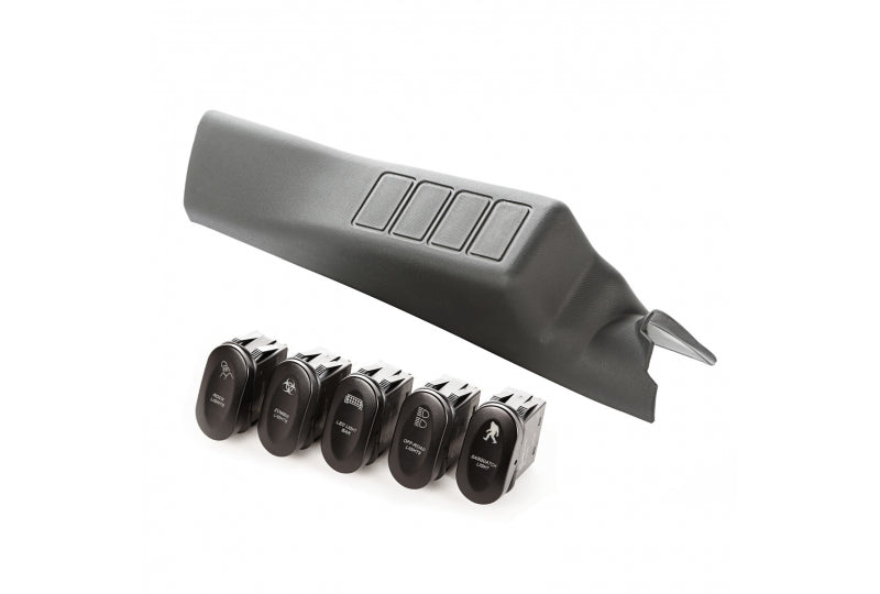 Rugged Ridge 17235.71 Etched A-Pillar 4 Switch Pod Kit Left Hand; 11-17 Jeep Wrangler JK