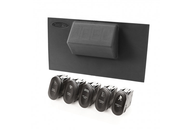 Rugged Ridge 17235.72 Etched Lower 4 Switch Panel Kit; 07-10 Jeep Wrangler JK