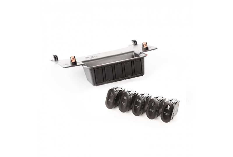 Rugged Ridge 17235.73 Etched Lower 5 Switch Panel Kit; 11-17 Jeep Wrangler JK