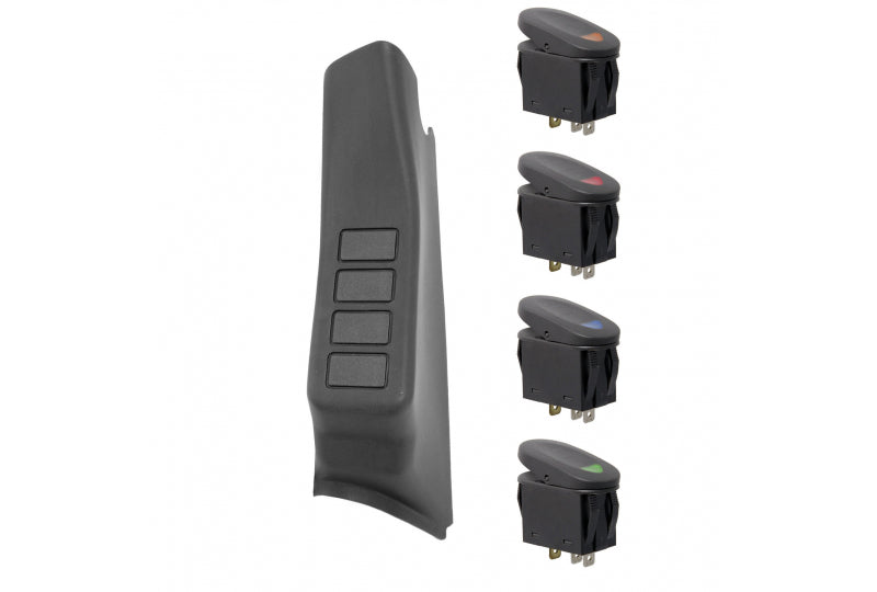 Rugged Ridge 17235.86 A-Pillar Switch Pod Kit, Black, LHD; 07-10 Jeep Wrangler JK