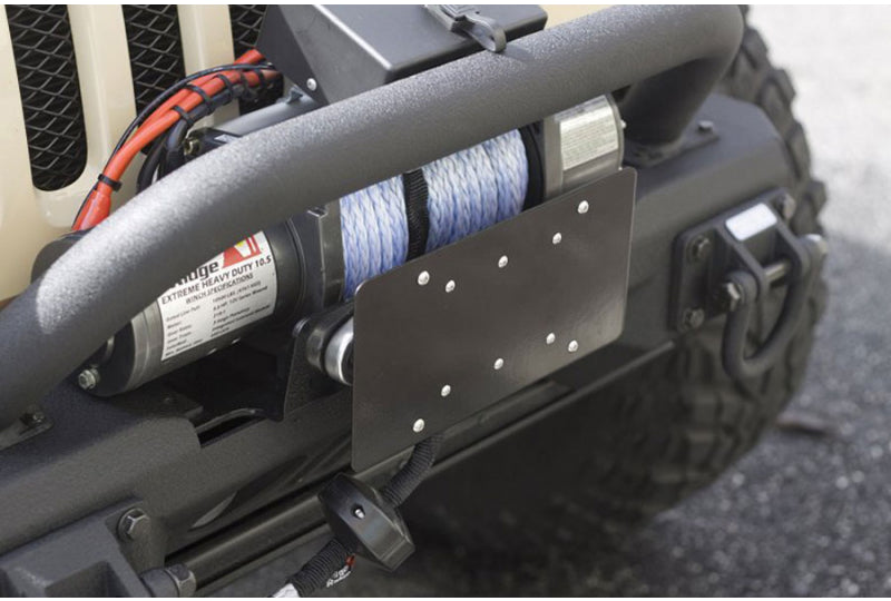 Rugged Ridge 11238.07 License Plate Bracket for Hawse Fairleads