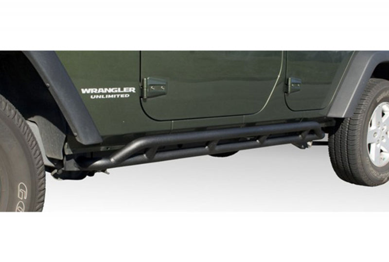 Rugged Ridge Black Rocker Guards; Wrangler JK Unlimited