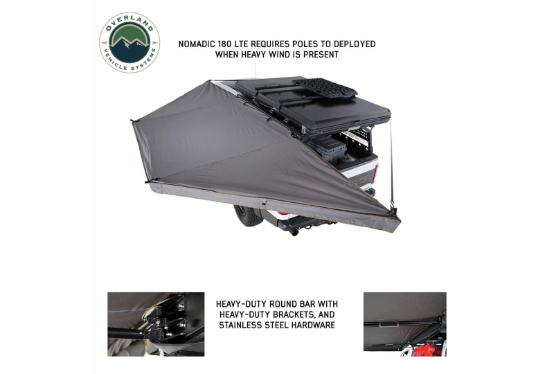 OVS Nomadic 180 LTE Awning - Grey/Green, Black Cover