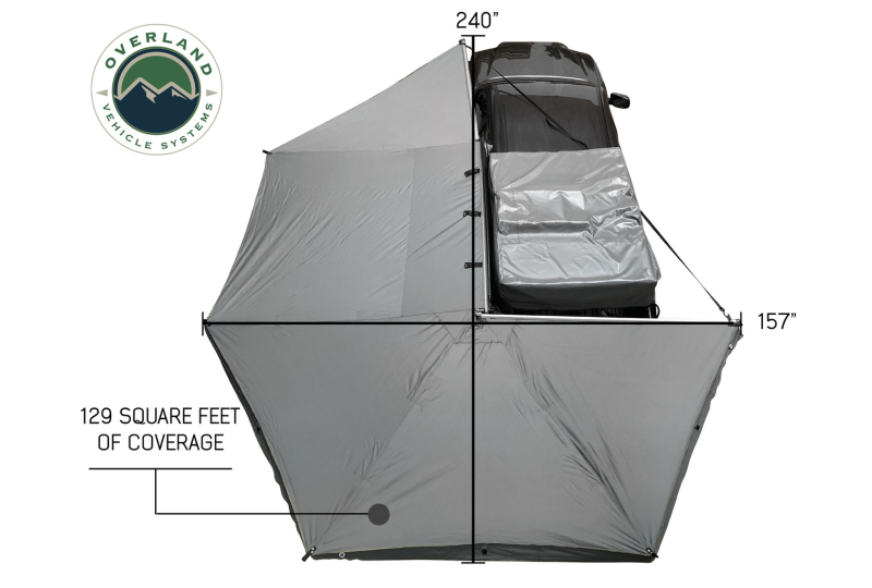 OVS HD Nomadic 270 Awning+Wall 1-3 - Driver, Grey/Green