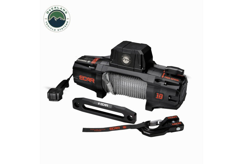 SCAR 10 Winch - 10,000lb Winch w/ Steel Cable & Wireless Remote