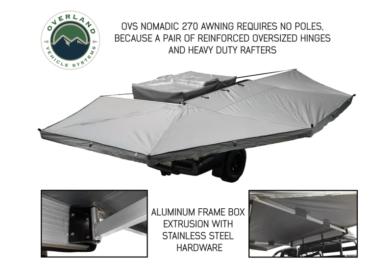 OVS HD Nomadic 270 Awning - Passenger, Grey/Green