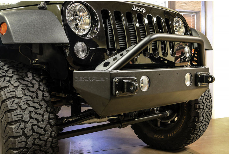 07-18 Wrangler JK RockGuard Epic Front Bumper Centered Drum Winch TeraFlex