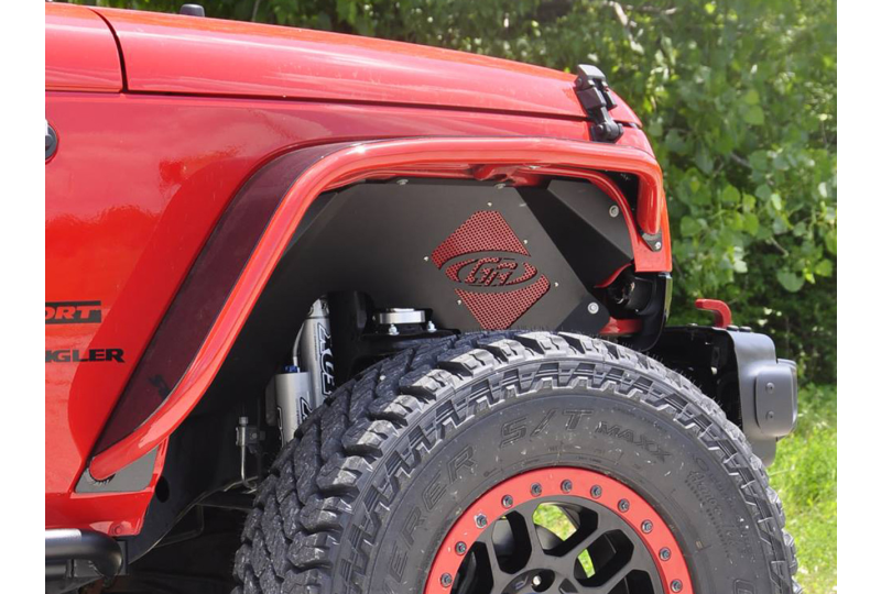 Genright Front Inner Fenders (Black); Wrangler JK/JKU