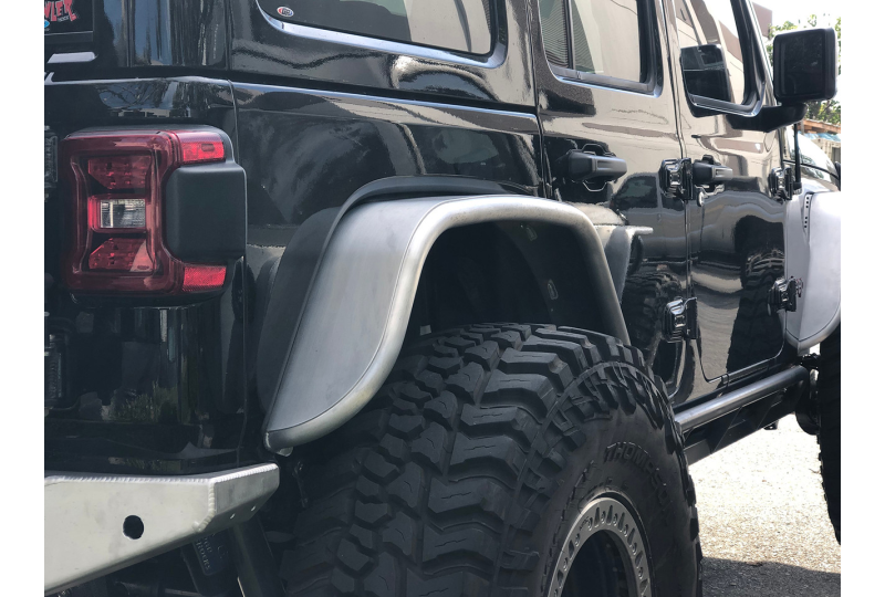 GenRight 4" Aluminum Flare Rear Tube Fenders; Wrangler JL