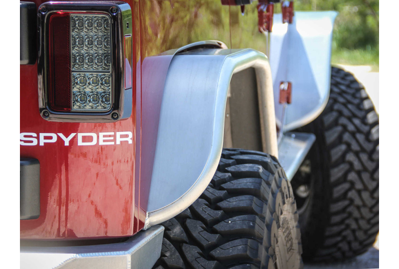 GenRight Aluminum Flare Rear Tube Fenders; Wrangler JK