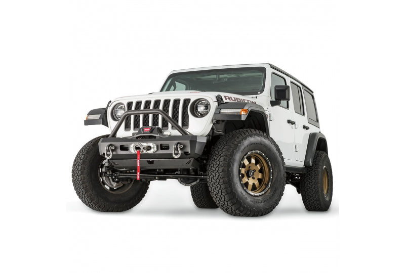 WARN 101330 Elite Stubby Front Bumper w/ Grille Guard; Wrangler JL, Gladiator JT