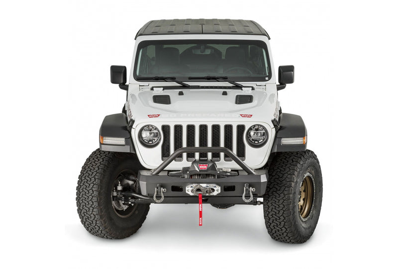 WARN 101330 Elite Stubby Front Bumper w/ Grille Guard; Wrangler JL, Gladiator JT
