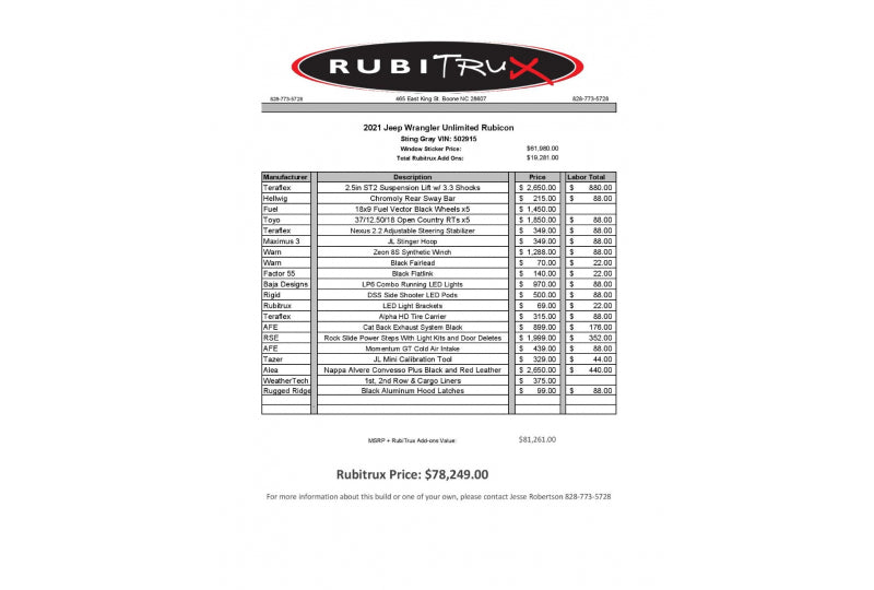 2021 Jeep Wrangler Unlimited Rubicon JL Sting Gray - SOLD