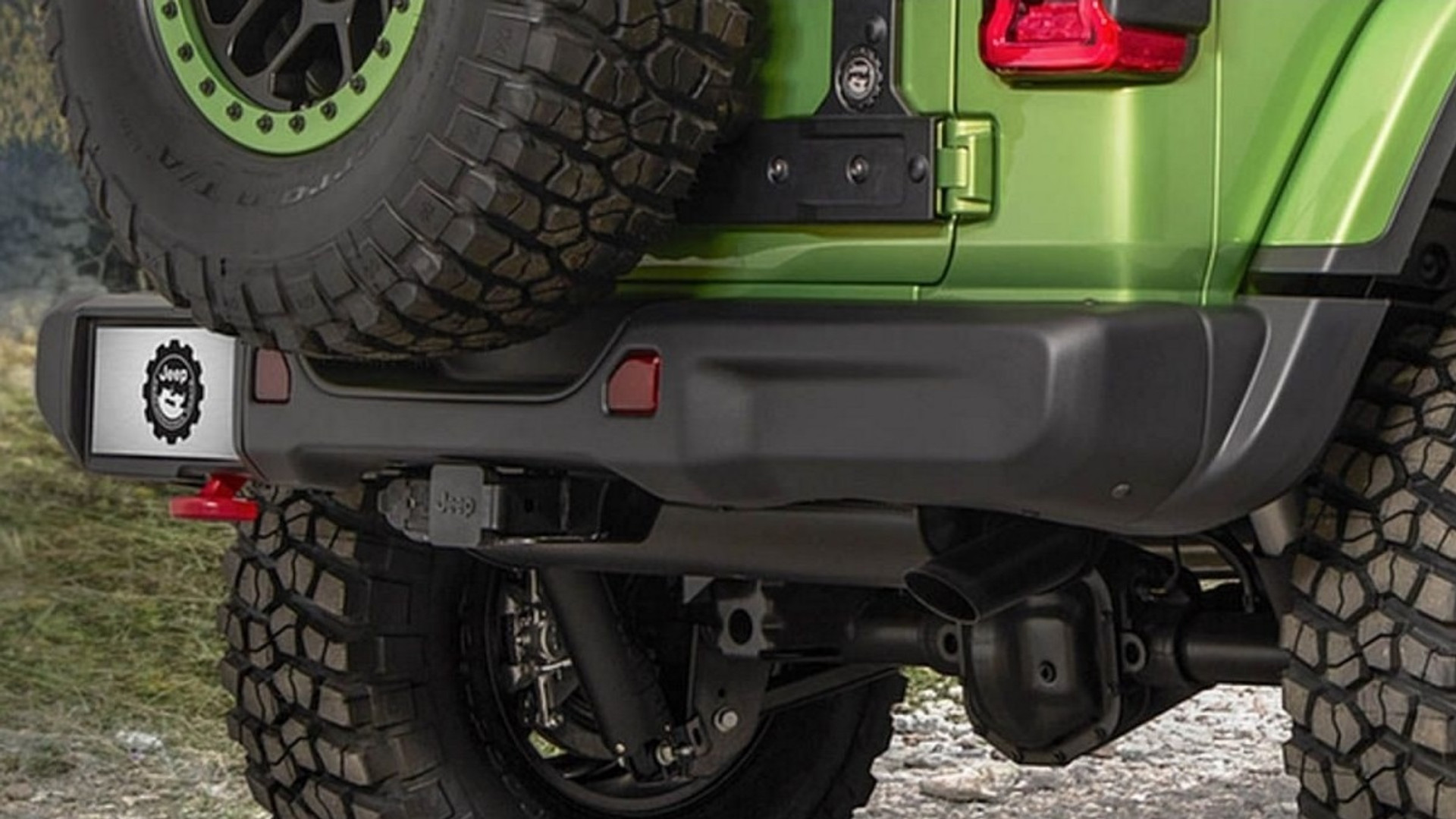Mopar Rubicon Steel Rear Bumper w/ Sensor Holes from Wrangler JL