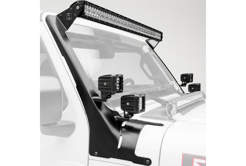 ZROADZ 50" Single Row Straight LED Light Bar w/ 4 Pods Mount; Wrangler JL & Gladiator JT