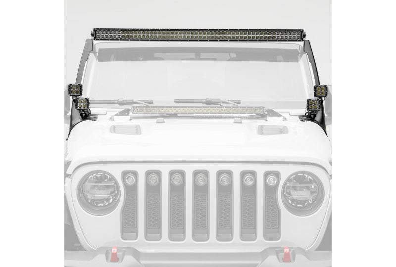 ZROADZ 50" Single Row Straight LED Light Bar w/ 4 Pods Mount; Wrangler JL & Gladiator JT